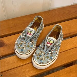Toy Story Blue Kids Vans Slip-On Shoes Size 12.5